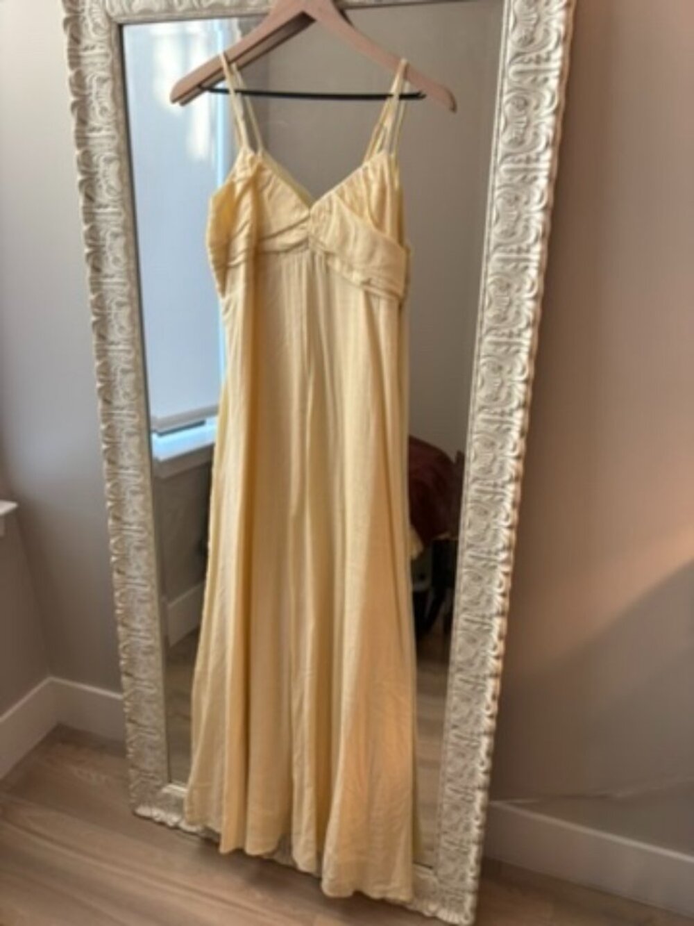 Pale Yellow Petal and Pup Maxi Dress NWT